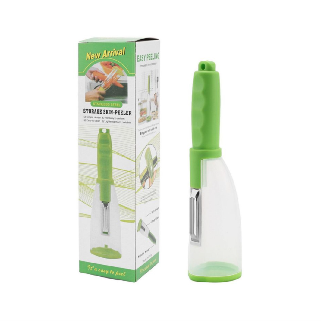 Pelador con recipiente